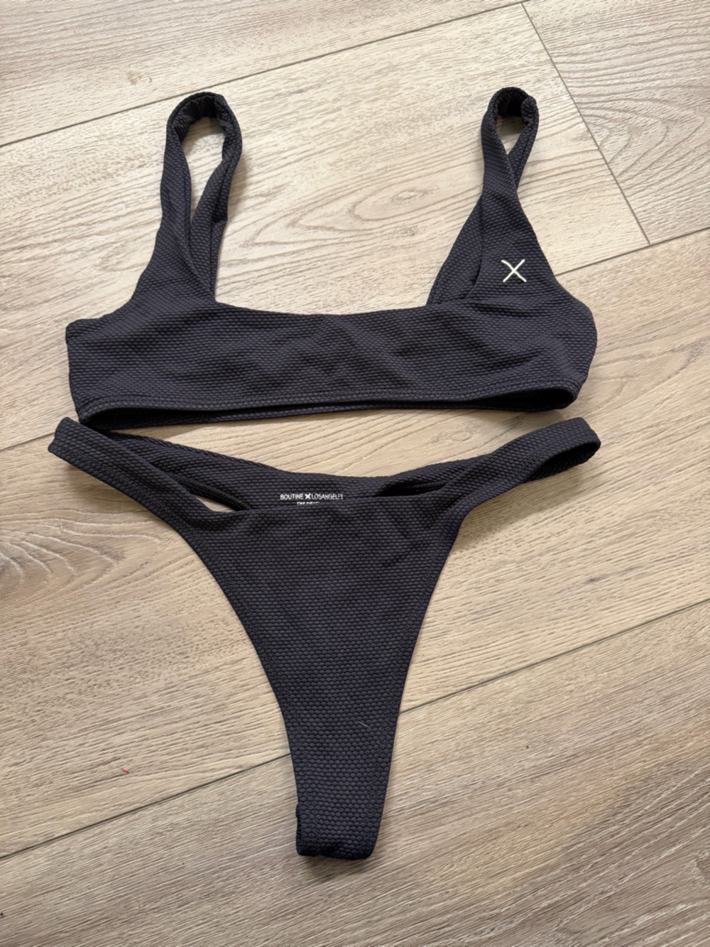 BOUTINE LA Black Textured Bikini Set - Two Piece Swimwear